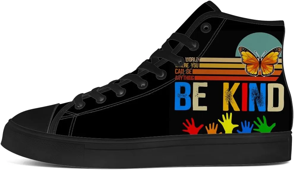 Autism Awareness High Top Shoes for Men Women Autism High Top Canvas Sneakers Casual Shoes Gifts for Him Her