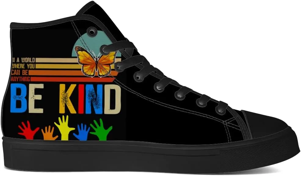 Autism Awareness High Top Shoes for Men Women Autism High Top Canvas Sneakers Casual Shoes Gifts for Him Her