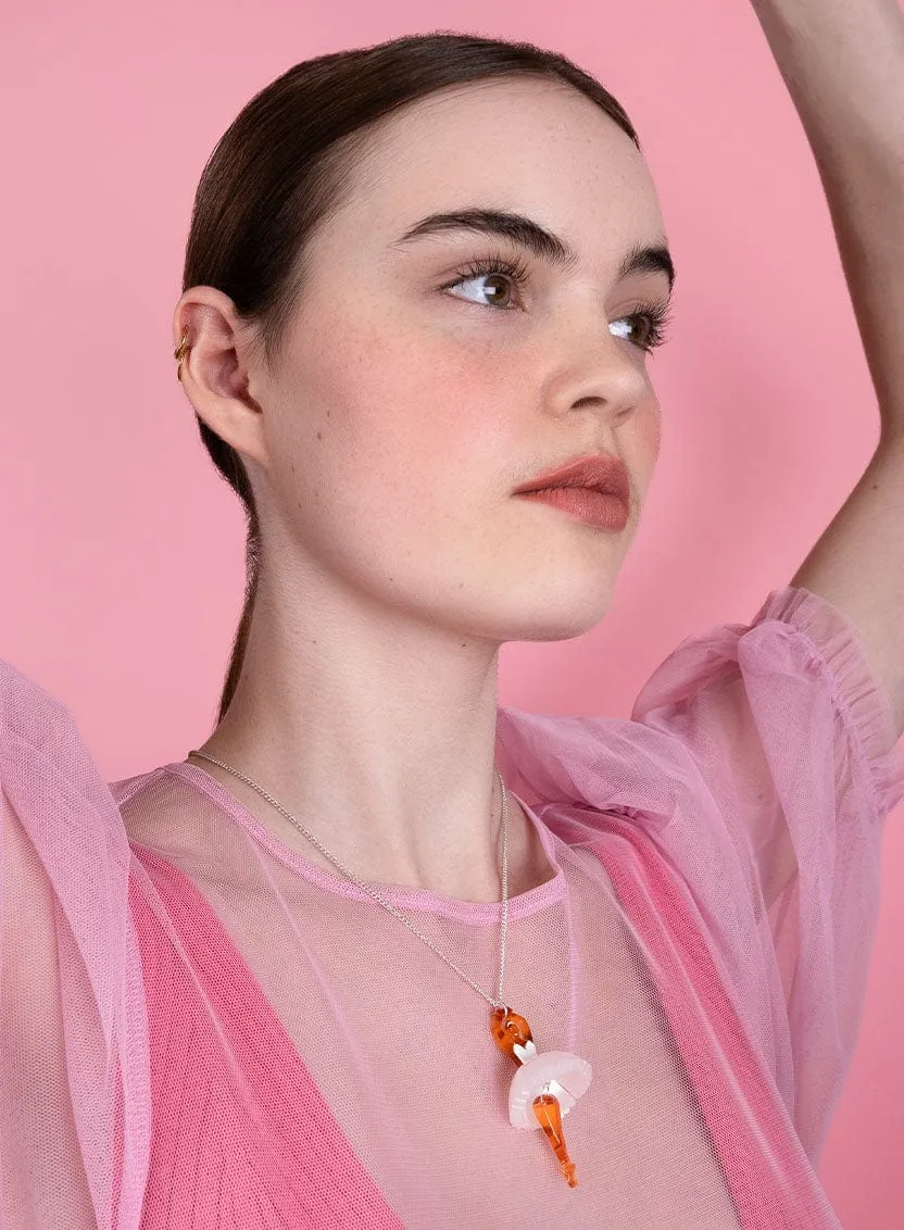 Ballerina Pendant - Pearl White
