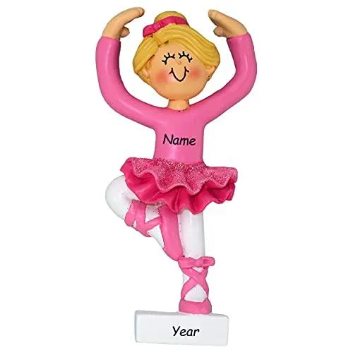 Ballet Girl Personalized Ornament (Blonde Girl)