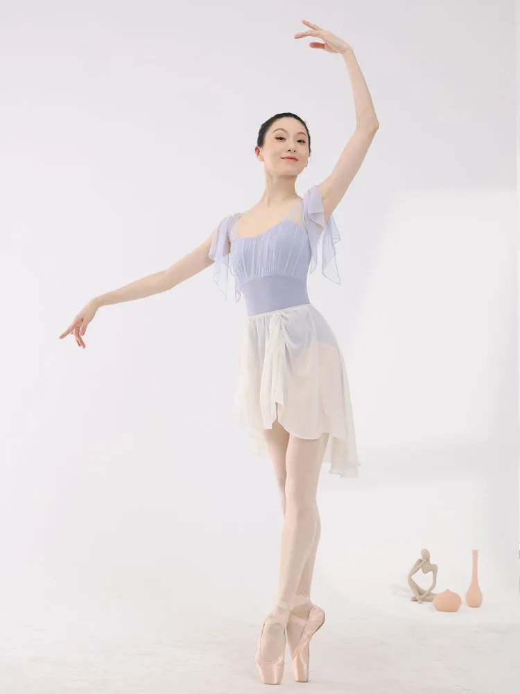 Ballet Slit Small Flying Sleeve Mesh Splicing Leotard Dance Practice Clothes