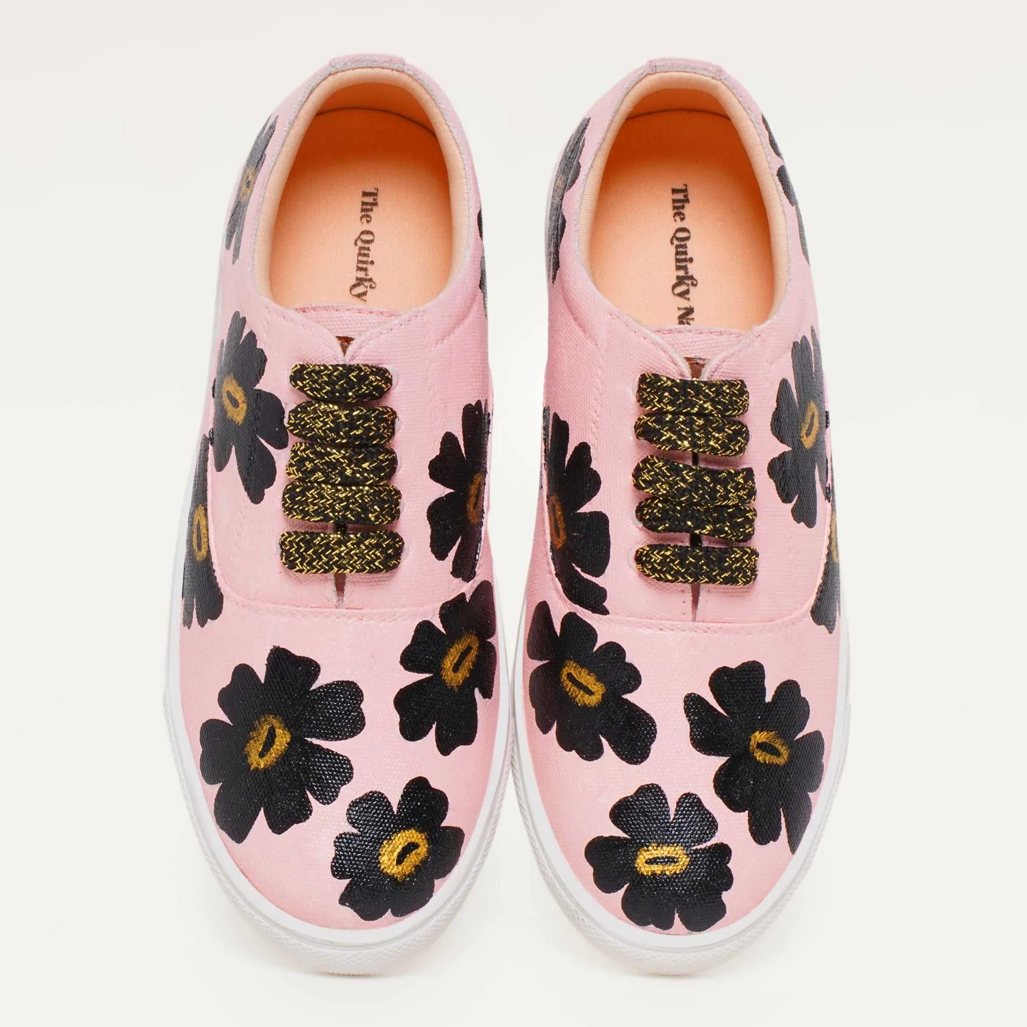 Black Pansies Sneakers