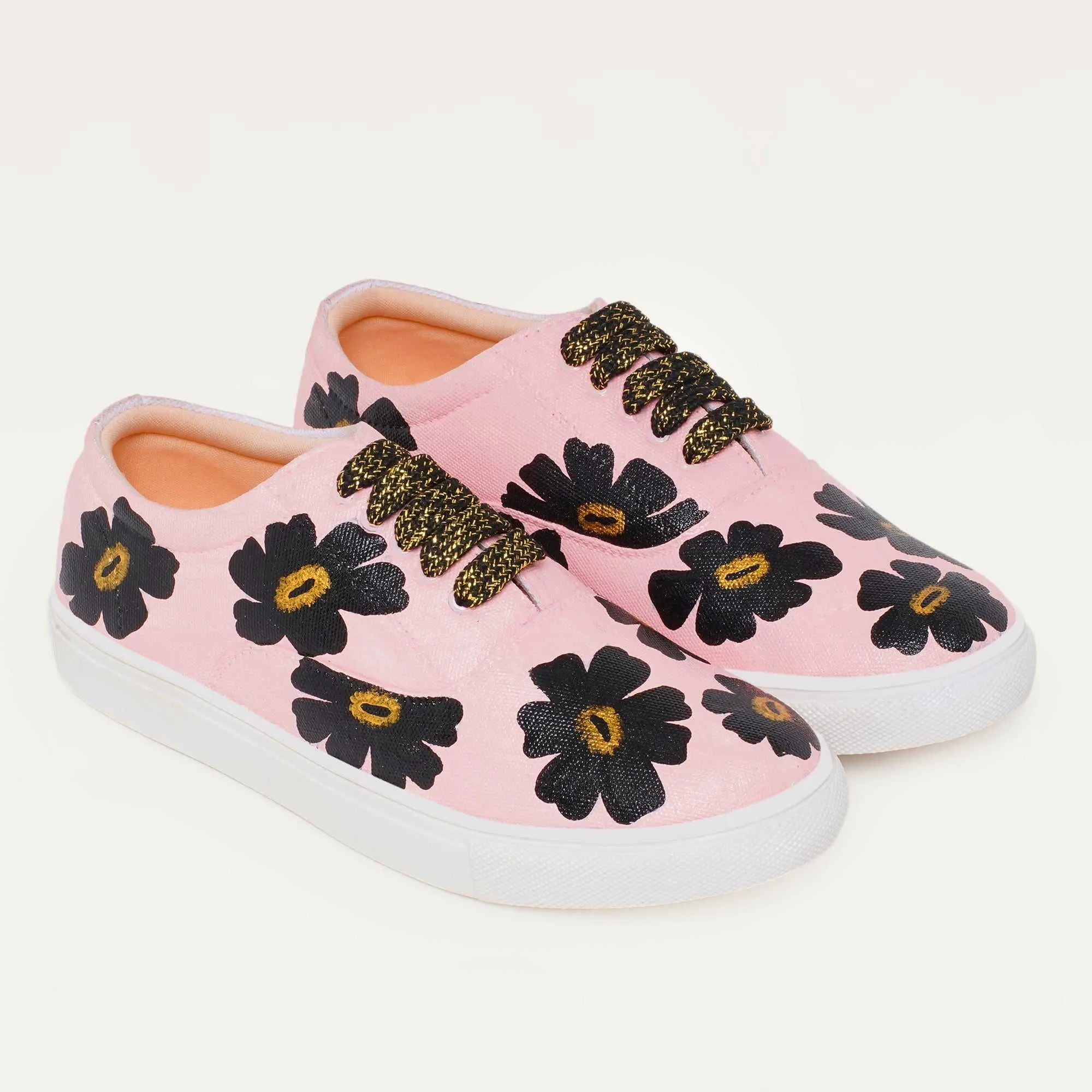 Black Pansies Sneakers
