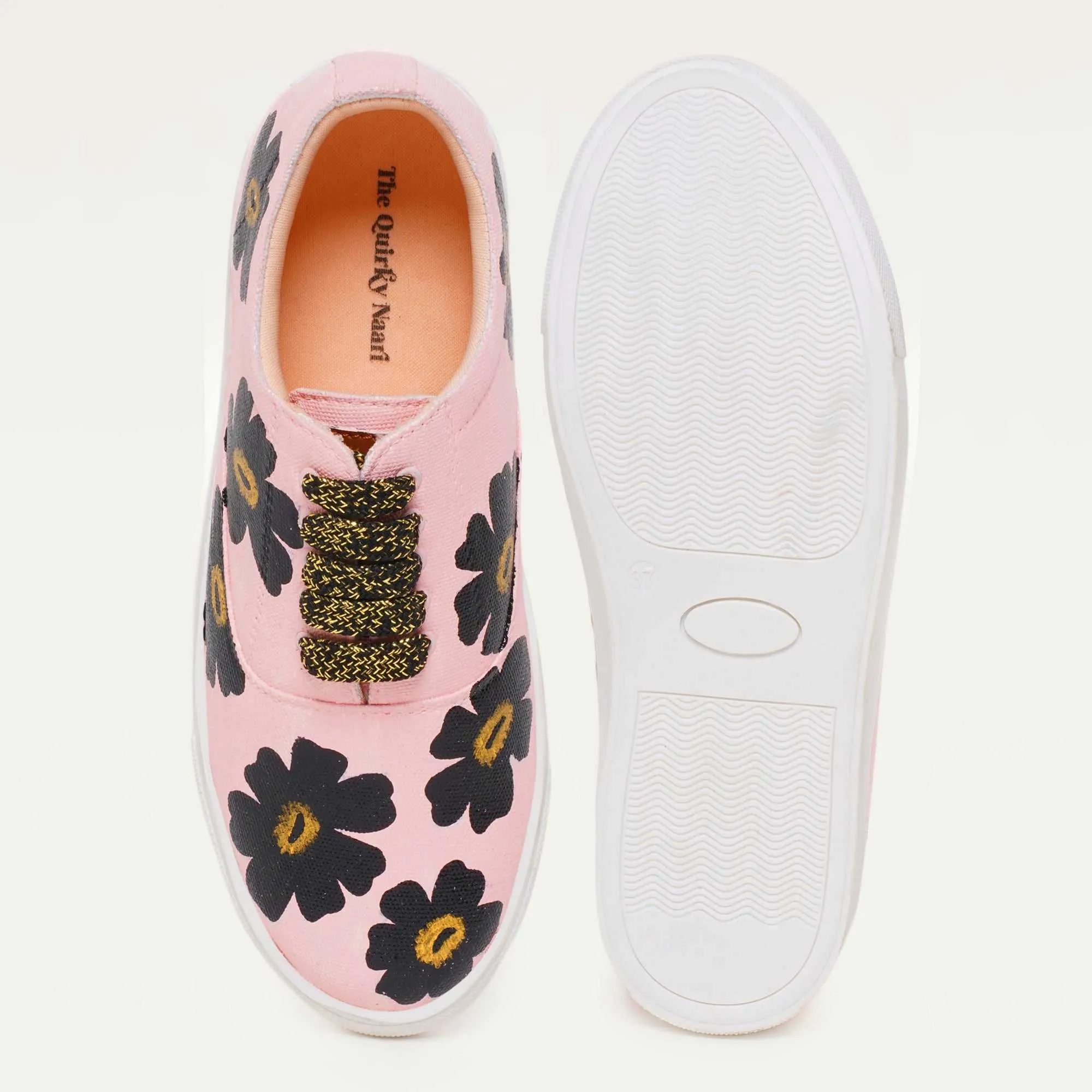 Black Pansies Sneakers