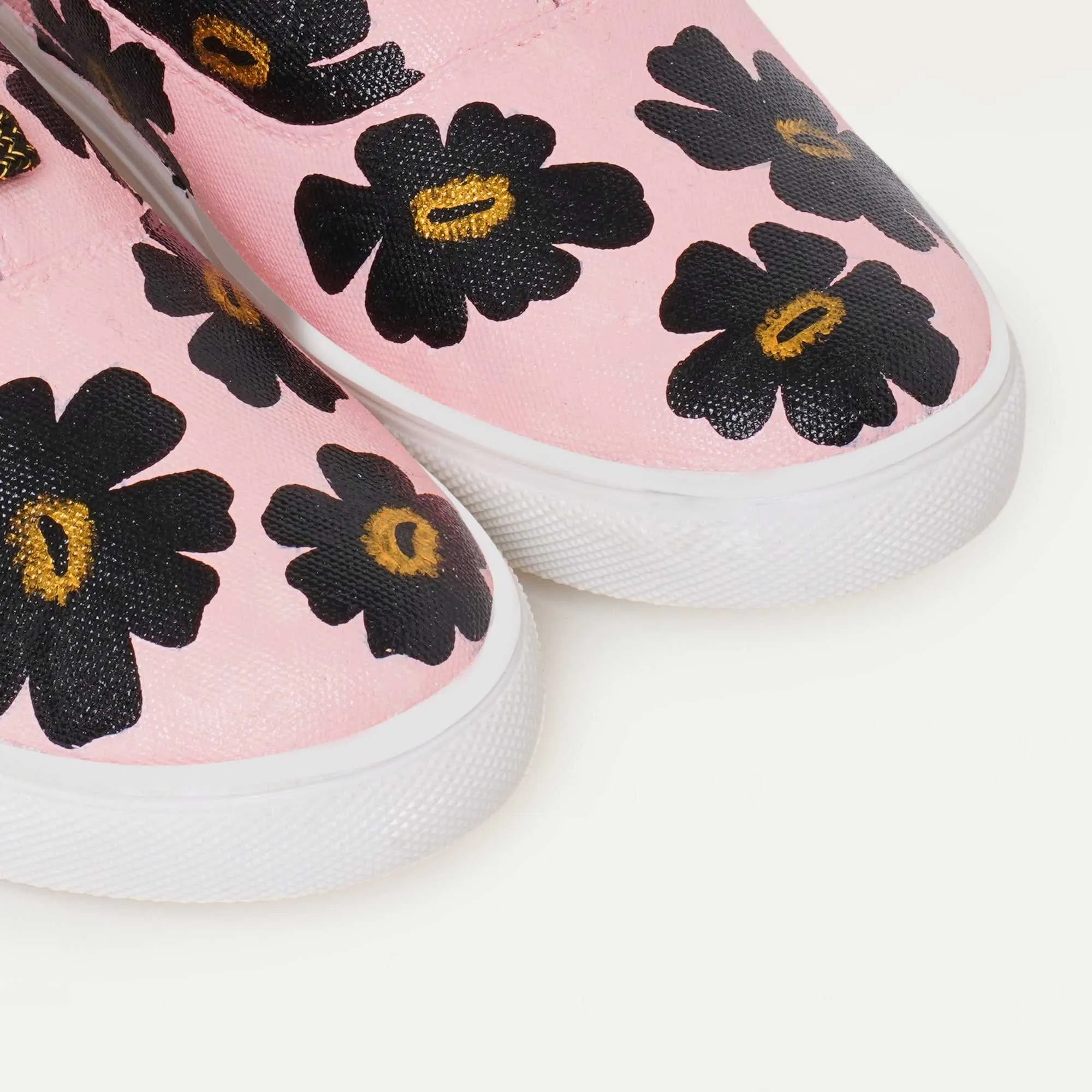Black Pansies Sneakers
