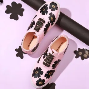 Black Pansies Sneakers