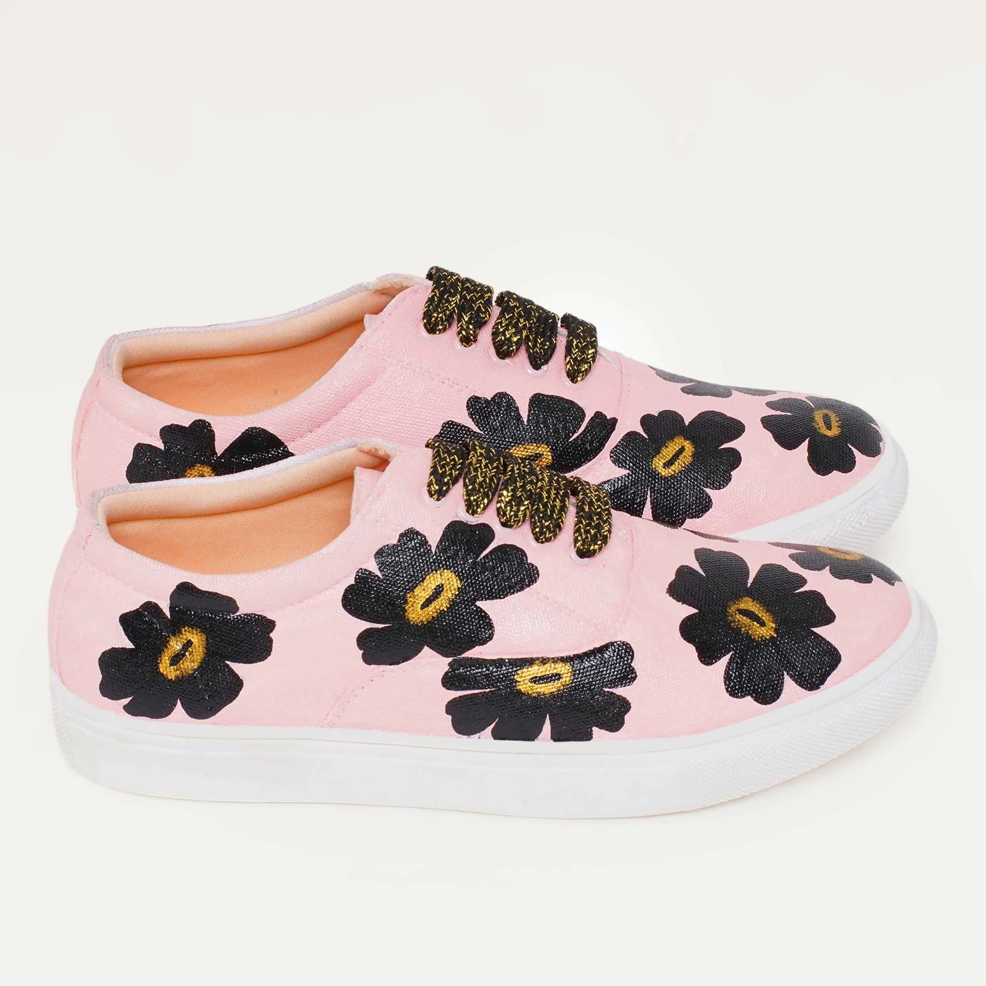 Black Pansies Sneakers