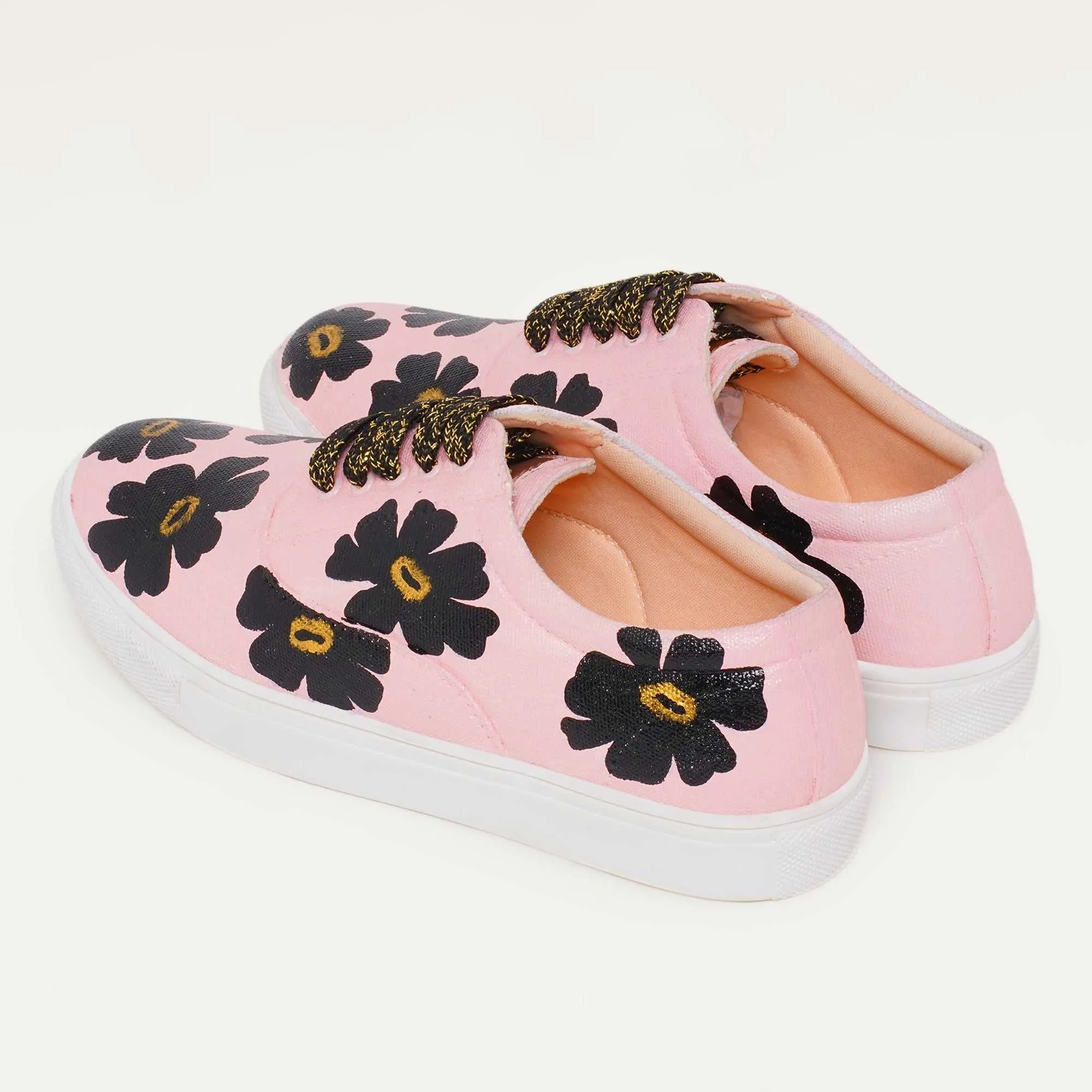 Black Pansies Sneakers