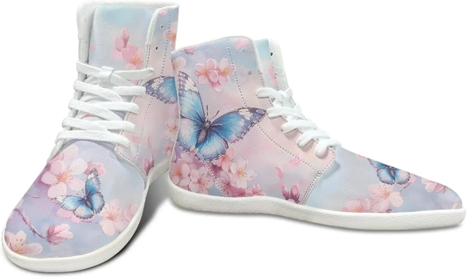 Butterfly Dragonfly Print High Tops Running Sneakers for Women Men Fitness Ankle Support Shoes