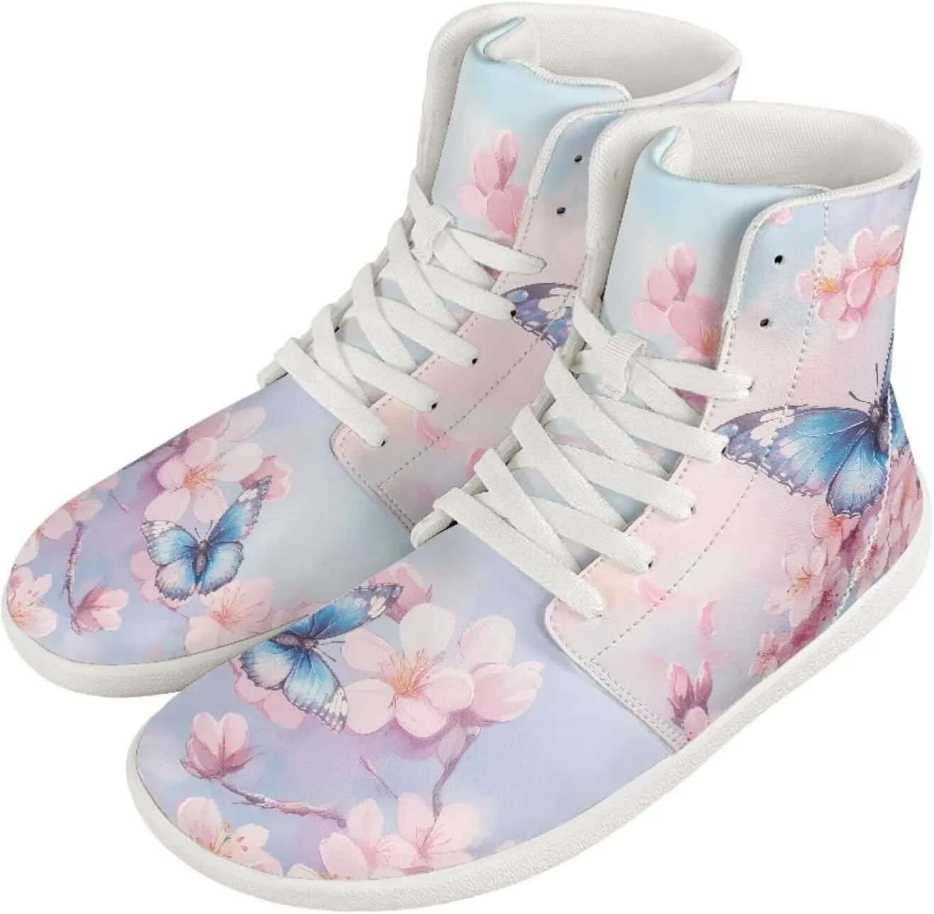 Butterfly Dragonfly Print High Tops Running Sneakers for Women Men Fitness Ankle Support Shoes