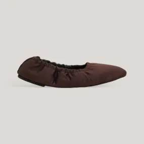 CARLA | Brown Satin - Ballet Flats