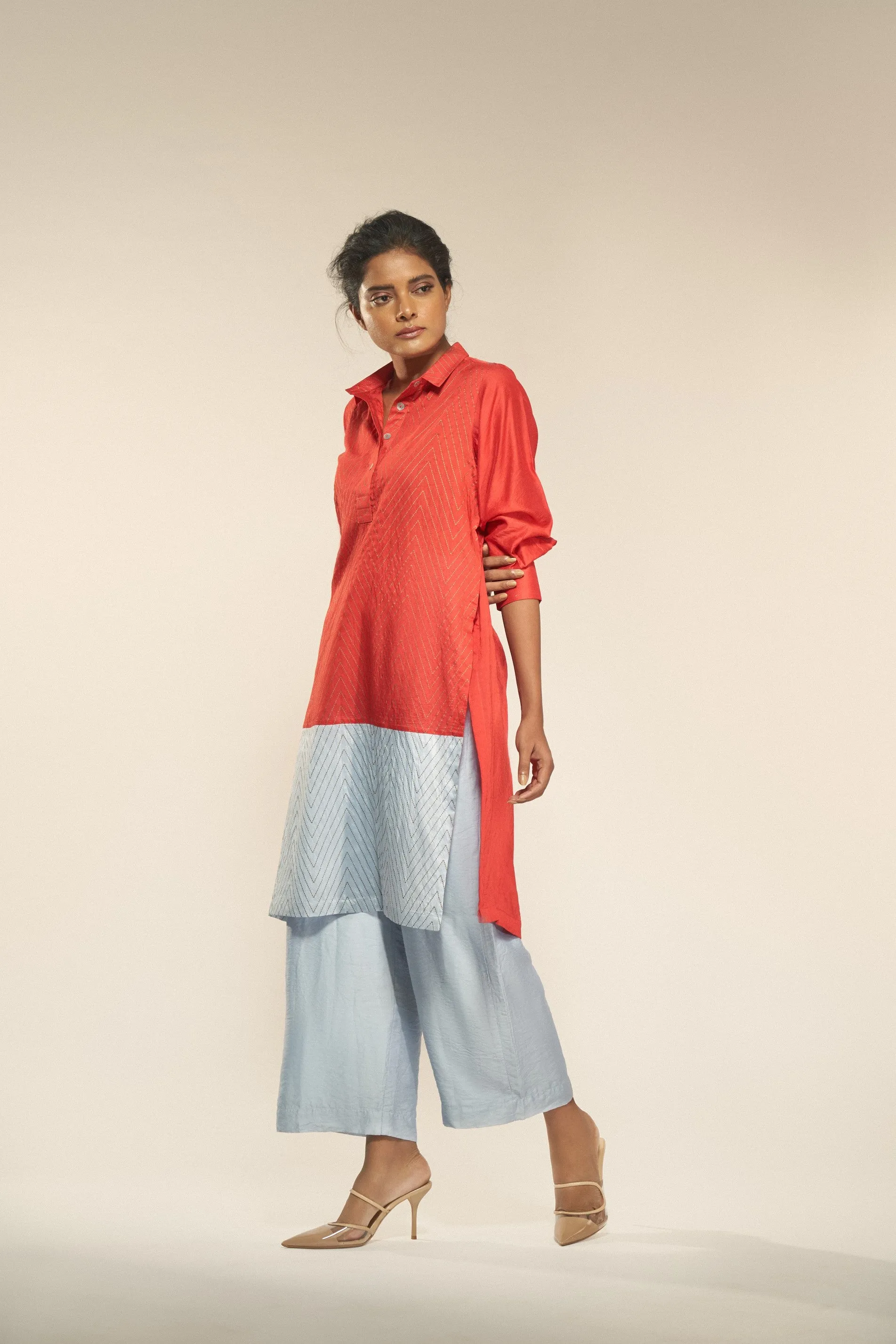 Collared Silk Kurta