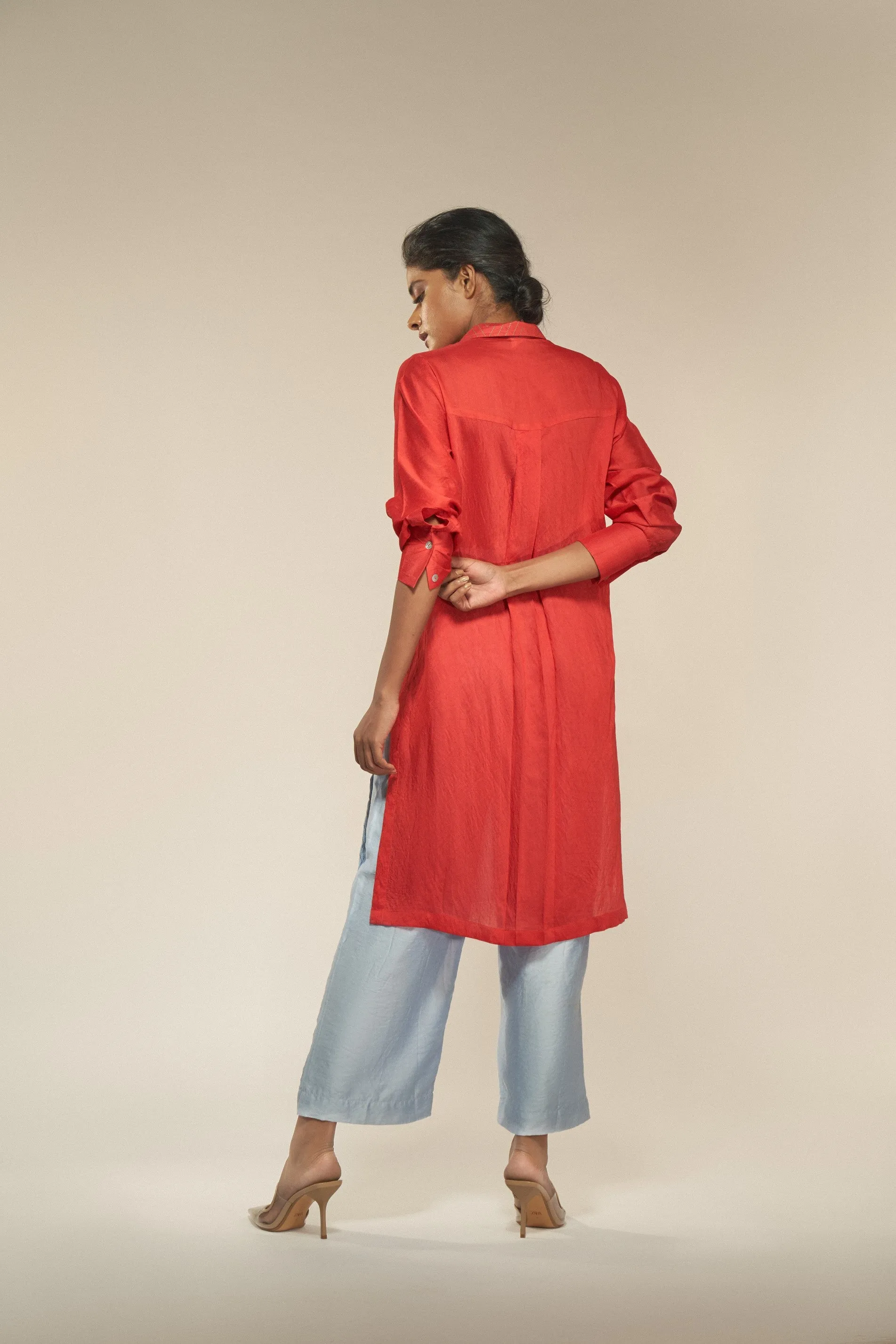 Collared Silk Kurta