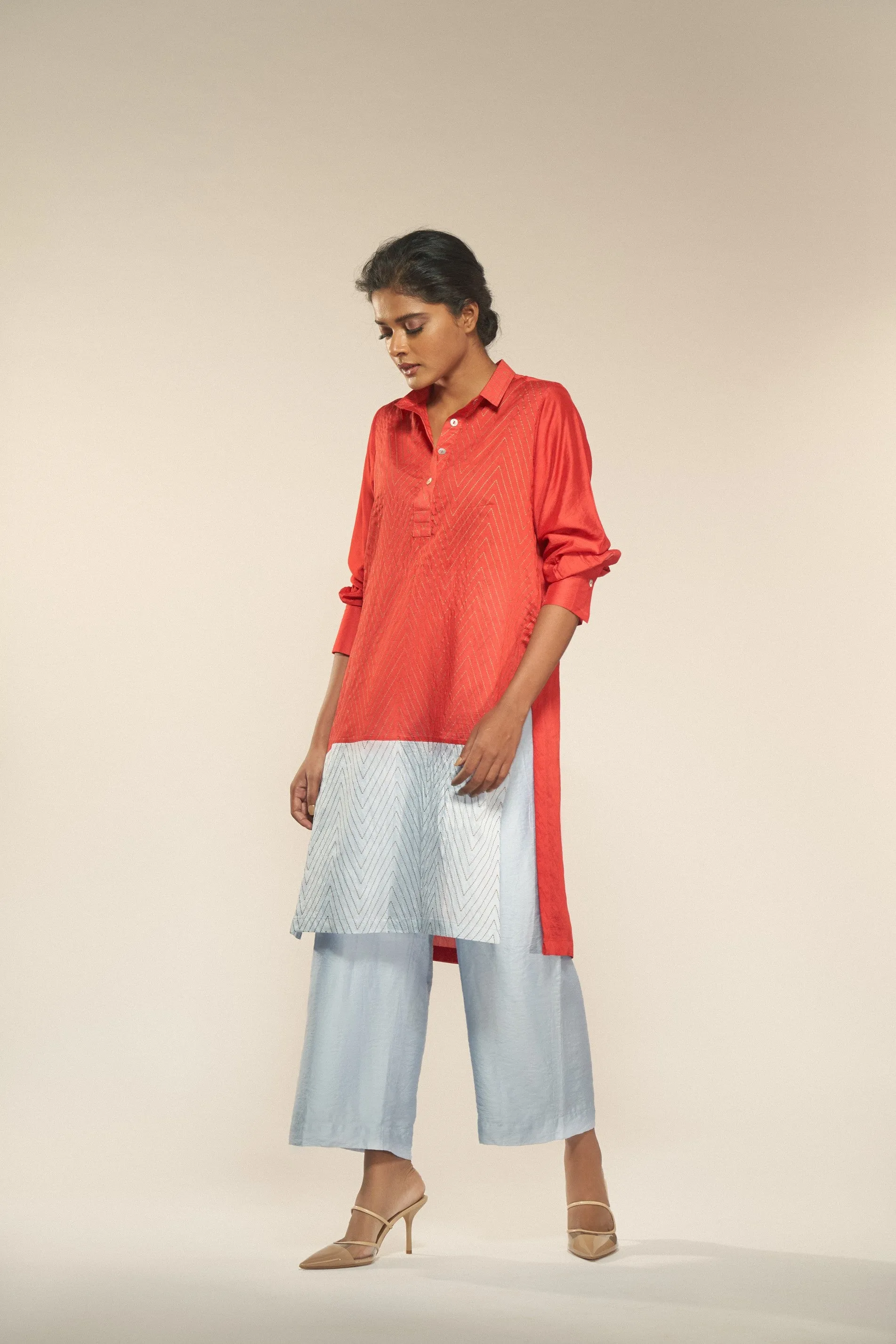 Collared Silk Kurta