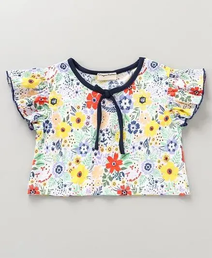 Flowers Frill Top and Skirt Set