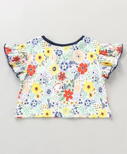 Flowers Frill Top and Skirt Set