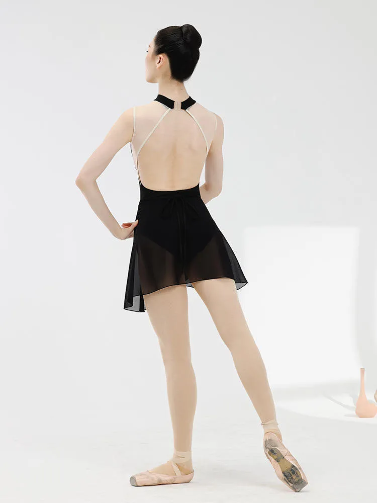 Half High Collar Mesh Splicing Neck Leotard Ballet Practice Clothes