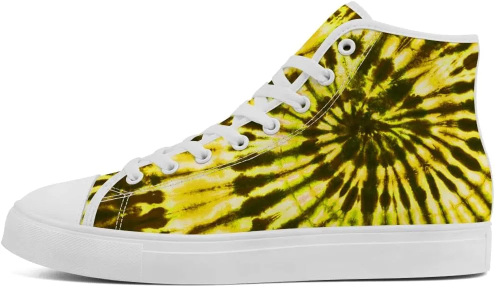 High Top Canvas Shoes for Men Women Tie Dye High Top Sneakers Lace Up Casual Shoes Gifts for Mom Dad