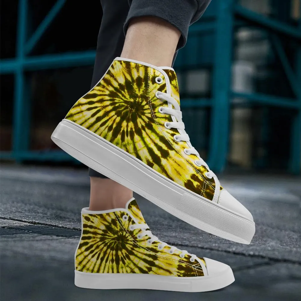 High Top Canvas Shoes for Men Women Tie Dye High Top Sneakers Lace Up Casual Shoes Gifts for Mom Dad