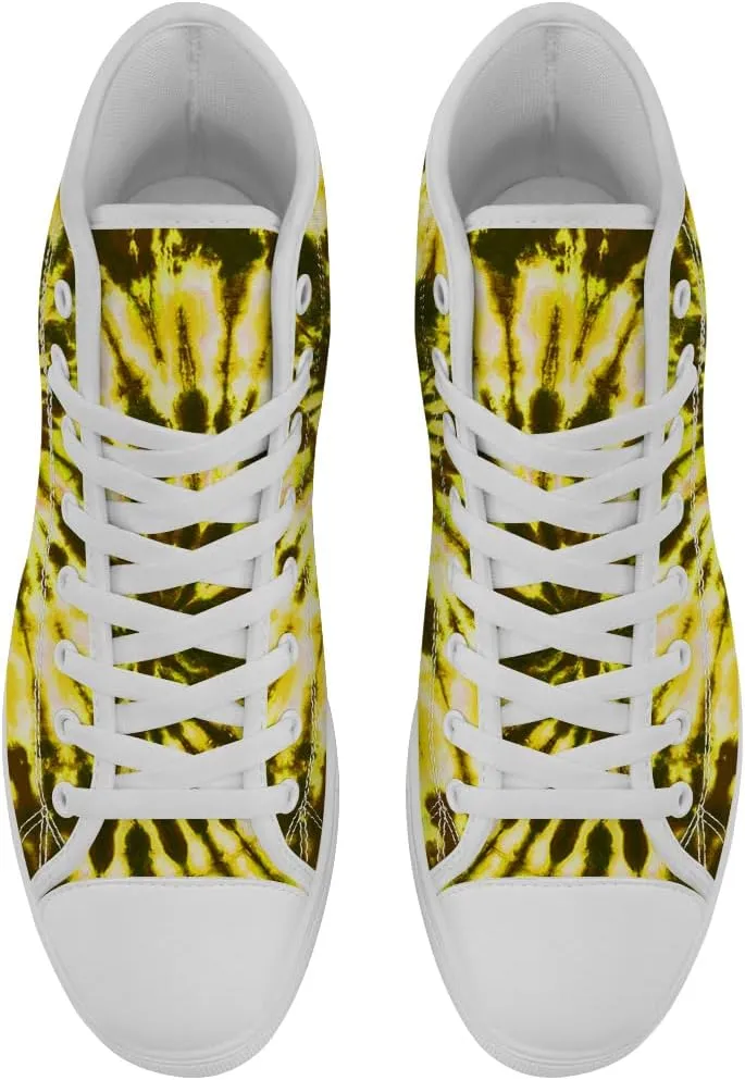 High Top Canvas Shoes for Men Women Tie Dye High Top Sneakers Lace Up Casual Shoes Gifts for Mom Dad