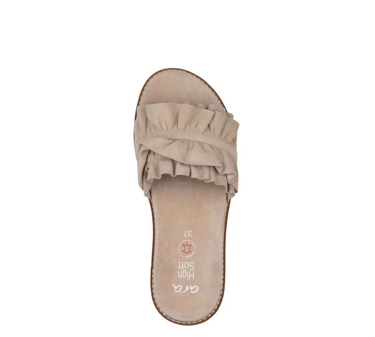 Keyes Women's Ruffle Slide Sandal - Sand 08