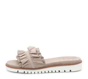 Keyes Women's Ruffle Slide Sandal - Sand 08