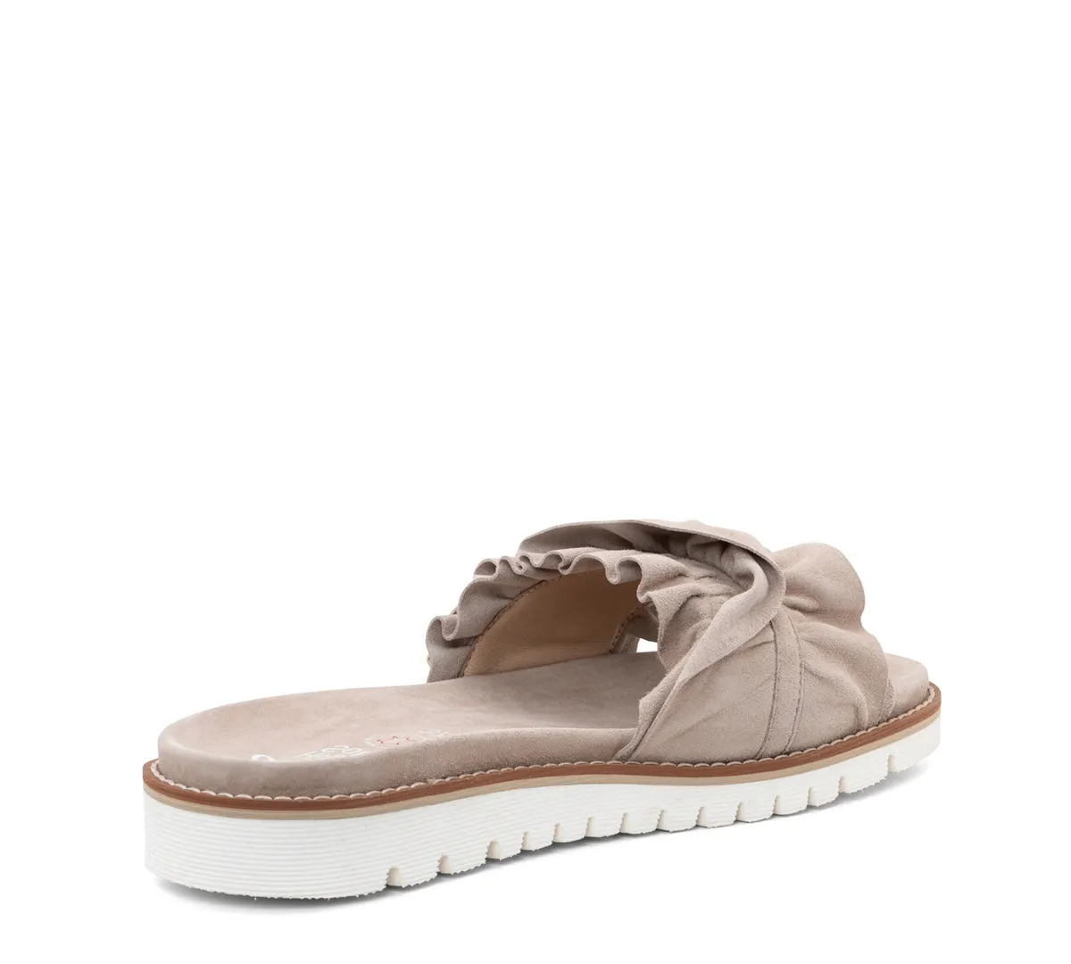 Keyes Women's Ruffle Slide Sandal - Sand 08