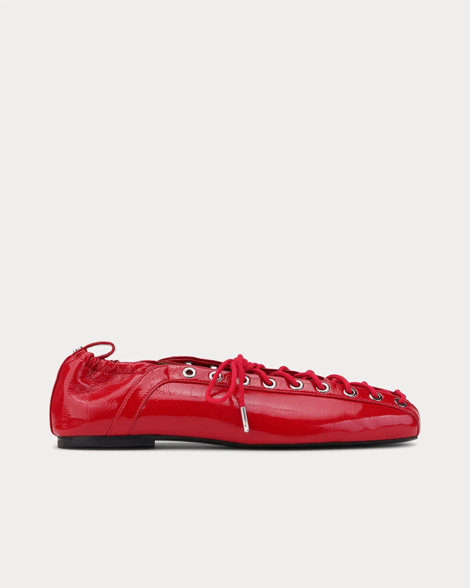 Lace Up Ballerina Racing Red Slip Ons