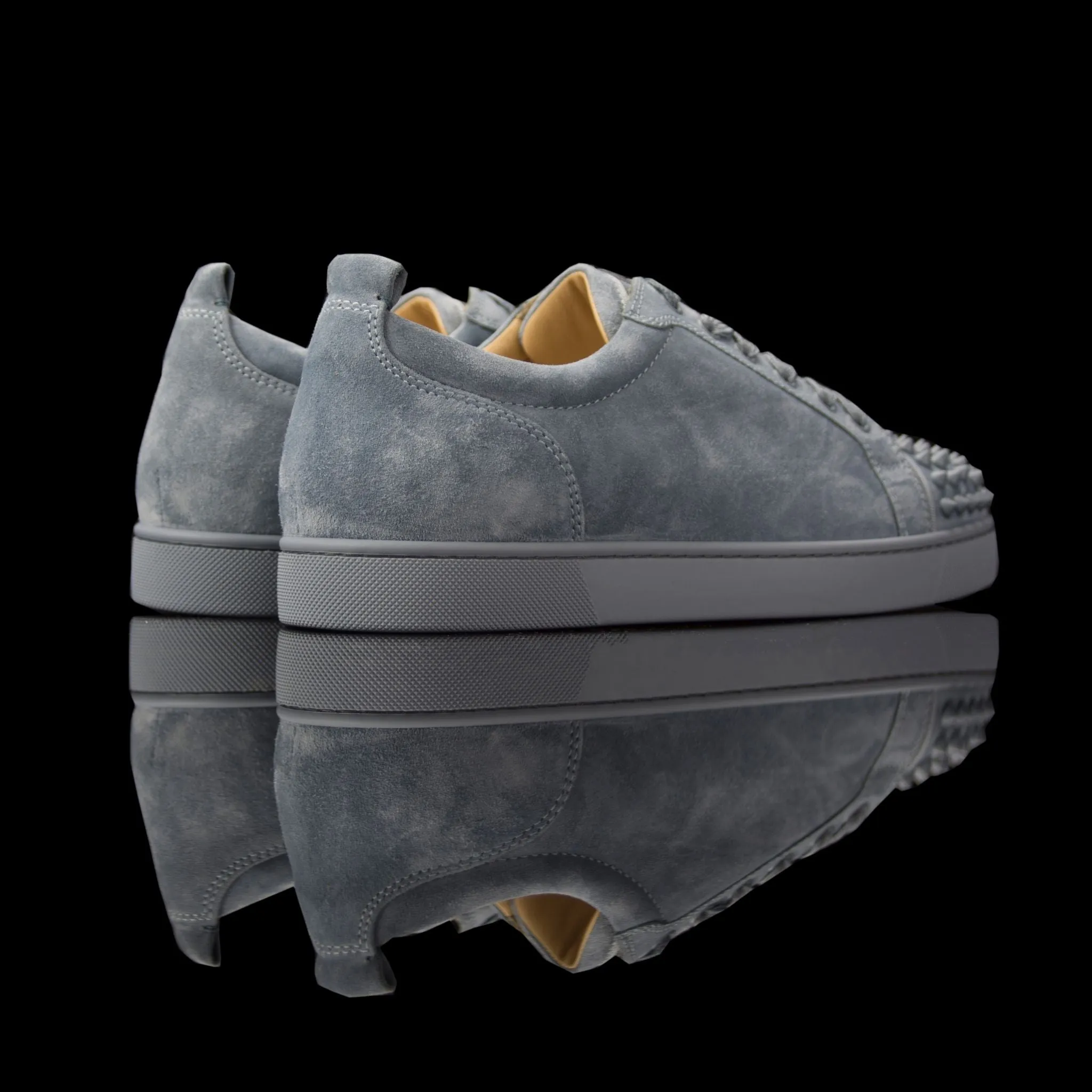 Louis Junior Flat Spikes Suede Velours - Stone Grey