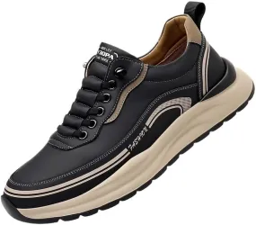 Men's Breathable Business Lace Up Oxford Shoes Mens Retro Comfortable Height Increasing Non-Slip Softsole Walking Shoes