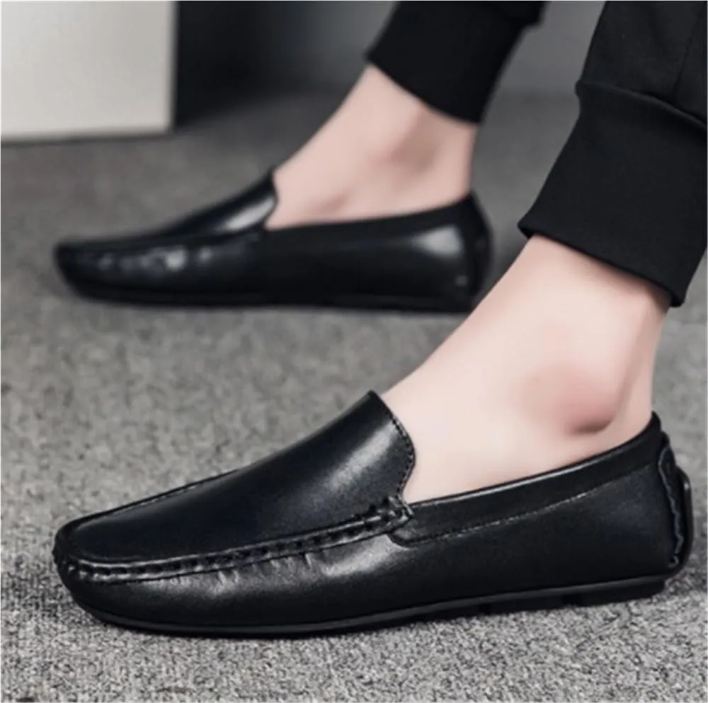 Men's Casual Loafers Flat Heel Slip Resistant Breathable Comfortable Driving Style Business Outdoors Wedding