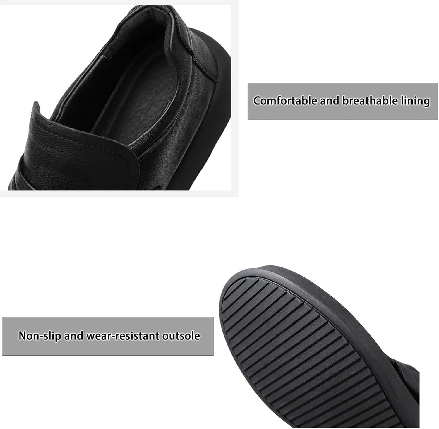 Men's Leather Casual Dress Shoes, Slip-On Design Breathable and Comfortable Perfect for Business and Leisure