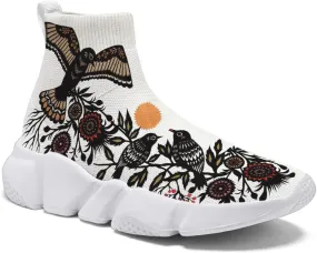 Mens Running Sneakers Art Graffiti Painted Shoes Mesh Breathable Slip-on Womens Tennis Shoes