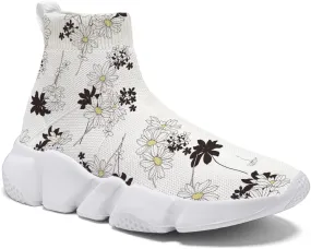 Mens Running Sneakers Art Graffiti Painted Shoes Mesh Breathable Slip-on Womens Tennis Shoes