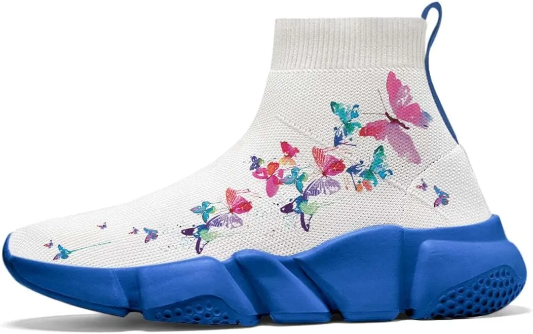 Mens Running Sneakers Art Graffiti Painted Shoes Mesh Breathable Slip-on Womens Tennis Shoes