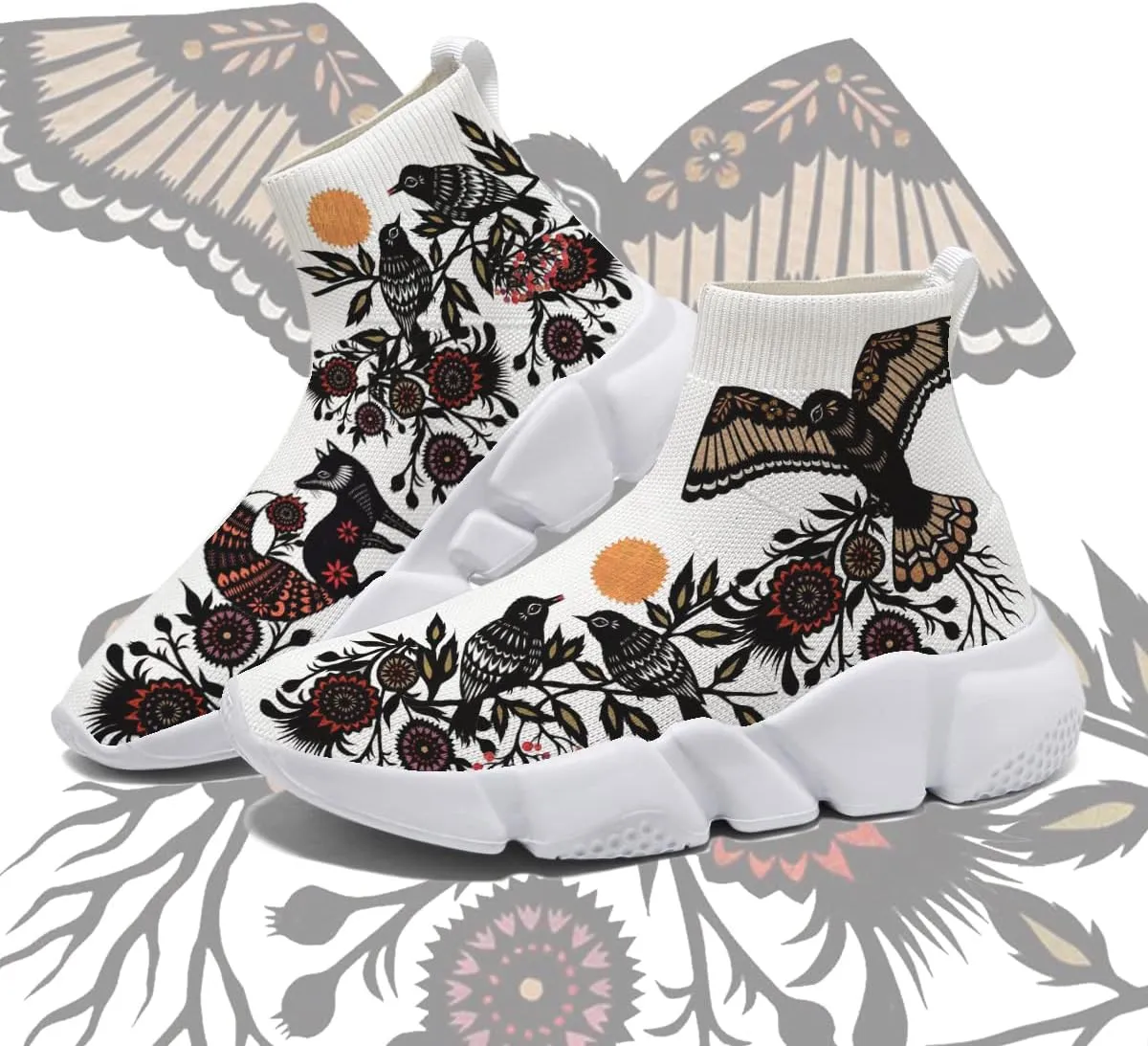 Mens Running Sneakers Art Graffiti Painted Shoes Mesh Breathable Slip-on Womens Tennis Shoes