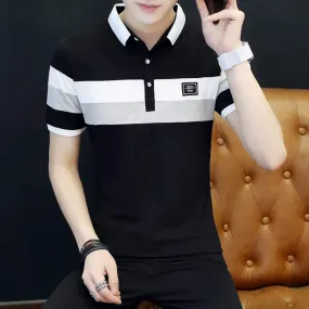 Mens Wide Striped Polo Shirt