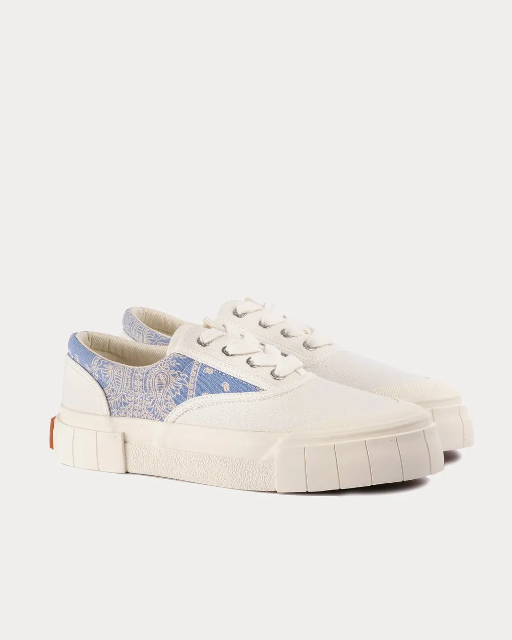 Opal Paisley White & Blue Low Top Sneakers