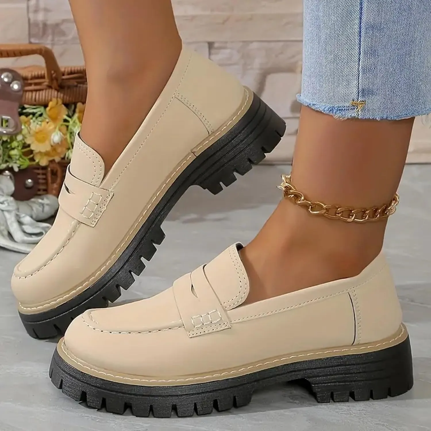 Orthoture-Orthopedic Platform Loafers Comfortable and Slip Resistant Loafers with Breathable Arch Support Wide fit Perfect for Walking