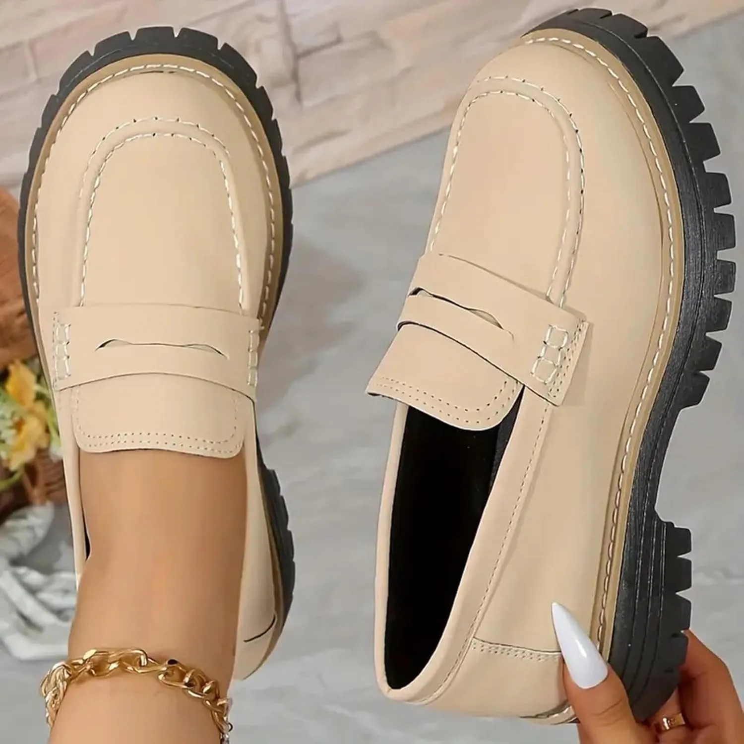 Orthoture-Orthopedic Platform Loafers Comfortable and Slip Resistant Loafers with Breathable Arch Support Wide fit Perfect for Walking