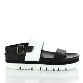 Plakton 445167 Black & White Slingback Platforms