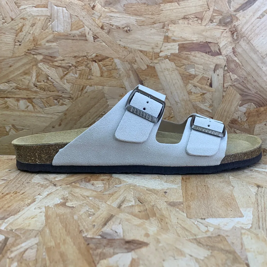 Plakton Mens Malaga Apure Leather Sandal - Beige