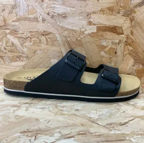 Plakton Mens Malaga Apure Leather Sandal - Black