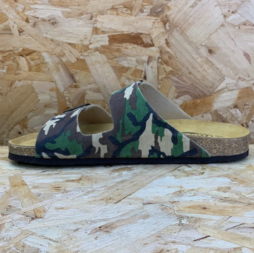 Plakton Mens Malaga Split Leather Sandal - Camo