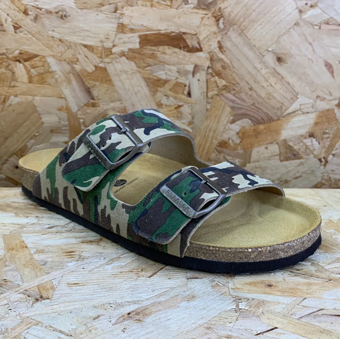 Plakton Mens Malaga Split Leather Sandal - Camo