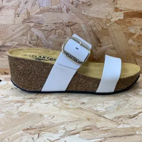 Plakton Womens Alicante Hi Napa Leather Sandal - White