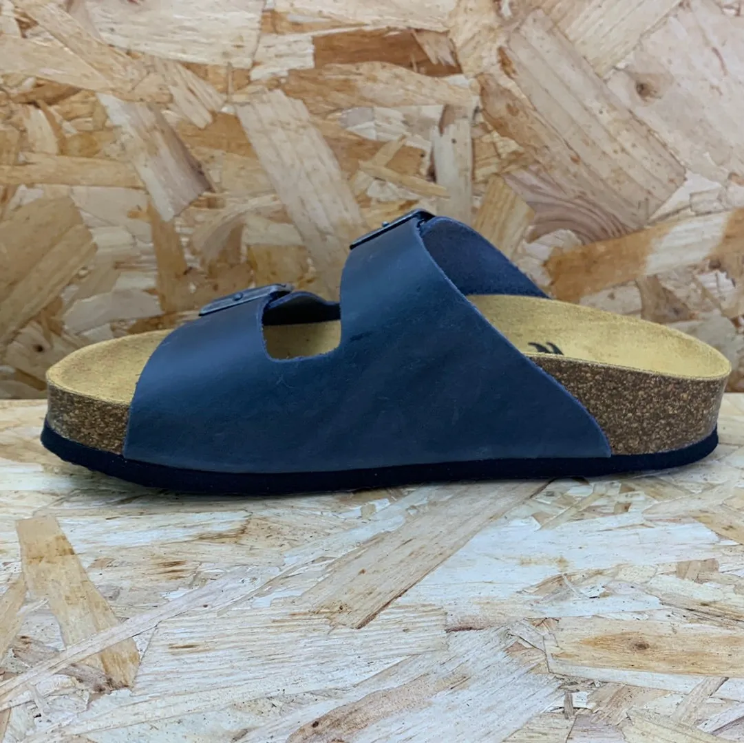 Plakton Womens Malaga Mid Apure Leather Sandal - Navy