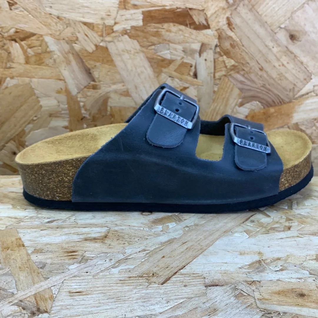 Plakton Womens Malaga Mid Apure Leather Sandal - Navy