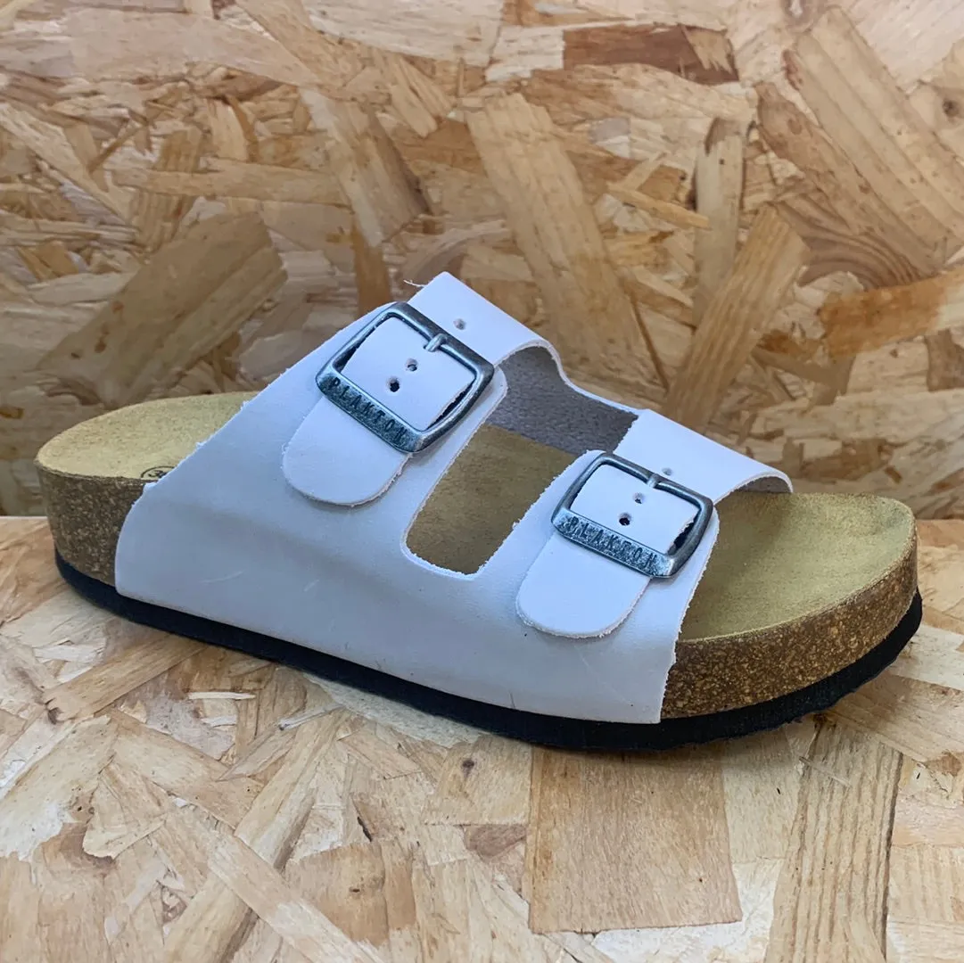 Plakton Womens Malaga Mid Leather Sandal - Pearl