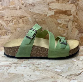 Plakton Womens Seville Mid Apure Leather Sandal - Pistachio Green